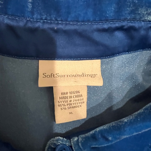 Soft surroundings Blue Velvet Button Up Blouse Tunic - Picture 14 of 16